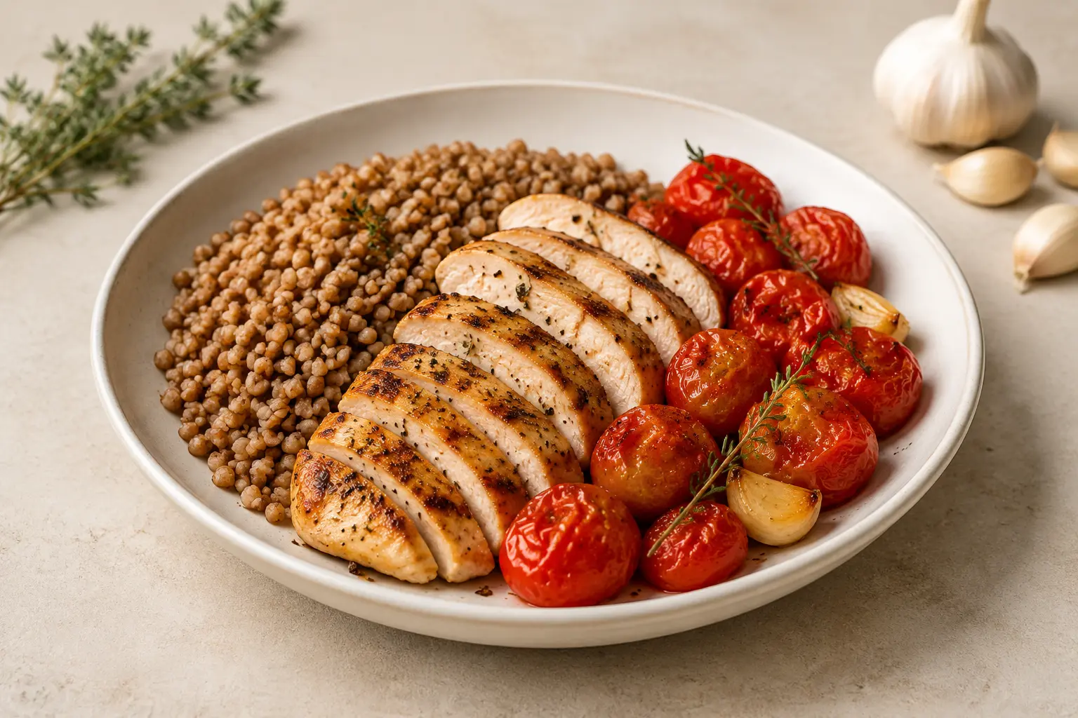 Gegrillte Hähnchenbrust mit Buchweizen